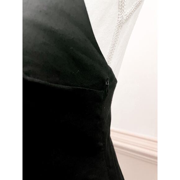 Halston Mazie Racer Back Linen Dress Black Size Small NWT - Picture 3 of 7